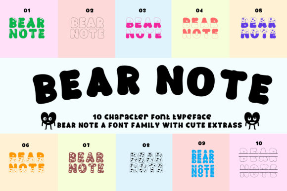 Bear Note Display Font for Playful, Authentic Handmade Designs