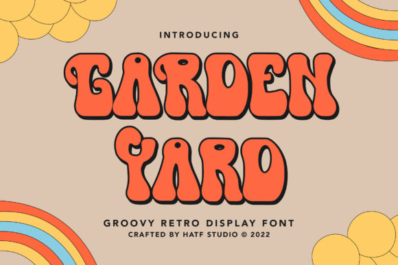 Garden Yard Font: Groovy Retro Display for Handmade Brands